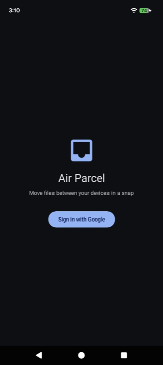 Sign-in screen